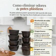 Set Of 8 Plastic Pots - 1 Liter Square - Tapoer - Food Organizer - Microwave And Freezer - 軍綠色 - 查看 4