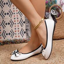 女士平底蝴蝶结套脚鞋，休闲/通勤/户外穿着，夏季 - 白色 - 查看 6