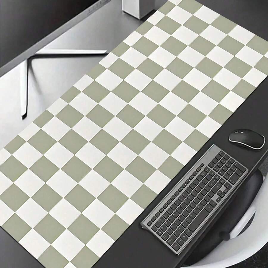 1件棋盤格桌面滑鼠墊,防滑橡膠底辦公桌墊,橡膠材質學習與辦公配件,適用於閱讀區與工作空間 - C - 查看 1