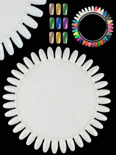 36 puntas de uñas postizas, palitos de esmalte, tarjetas de color, plantillas de práctica y herramientas, ruedas de muestras de uñas postizas para exhibición de colores de esmalte de uñas para manicura