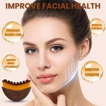 Premium Gua Sha Facial Tool , Reduces Puffiness & Enhances Blood Circulation Gentle Dry Lymphatic Drainage Massage Brush For Daily Skincare 1Pc Handmade Professional Beauty Care Accessory - Brown - View 3