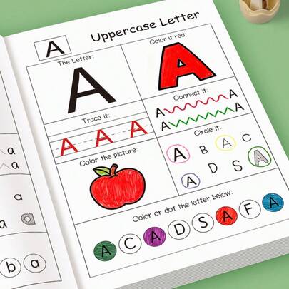 A-Z Letter Practice Notebook, Including Writing Practice, Reusable Calligraphy Notebook And Magic Practice Book, Suitable For Students, Stationery, Learning Supplies, Ideal Gift For Back To School, Christmas, Learning Rewards, Holidays Or Birthdays