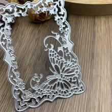 Metal Cutting Dies, Butterfly Background Decorative Embossing Template, Suitable For DIY Scrapbooking, Album Decoration, Handmade Paper Card Making, Gift Packaging And Greeting Card Creation - Silver - View 5