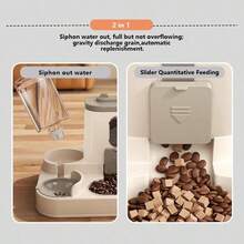 1pc Dog Bowl Cat Food Bowl 2 In 1 Pet Automatic Feeder And Waterer Food Container Supplies, Extra-Large Capacity 2500 Ml - 1 lít - Xem 5