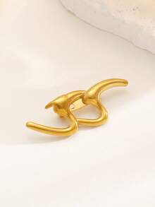 Broche de aço inoxidável com design de estrela-do-mar, flor, laço, estrela e formas geométricas. Acessório de joalheria elegante e minimalista para mulheres, ideal para uso diário, festas e eventos. - Ouro amarelo - Ver 12