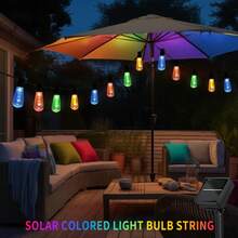 1 Pc 20/10 Bulb Fairy Outdoor String Lights, Waterproof Lamps, Vintage Bulb String - Solar-Powered LED Light String, Outdoor Decoration Lighting, 8 Modes, Suitable For Fences, Courtyards, Gardens, Dances, Weddings, Parties, Camping, Christmas Trees - String Lights - View 7
