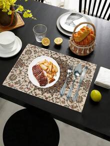 Set Alas Meja Motif Mandala Bohemian (1/4/6 buah) - Dekorasi Dapur & Ruang Makan - Alas Kain Linen, Dekorasi Ruangan, Dekorasi Pesta - MultiWarna - View 4