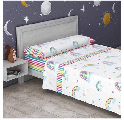 Children's Sheet Set For Beds 90-105cm, 3 Pieces - 1 Fitted Sheet, 1 Top Sheet And 1 Pillowcase