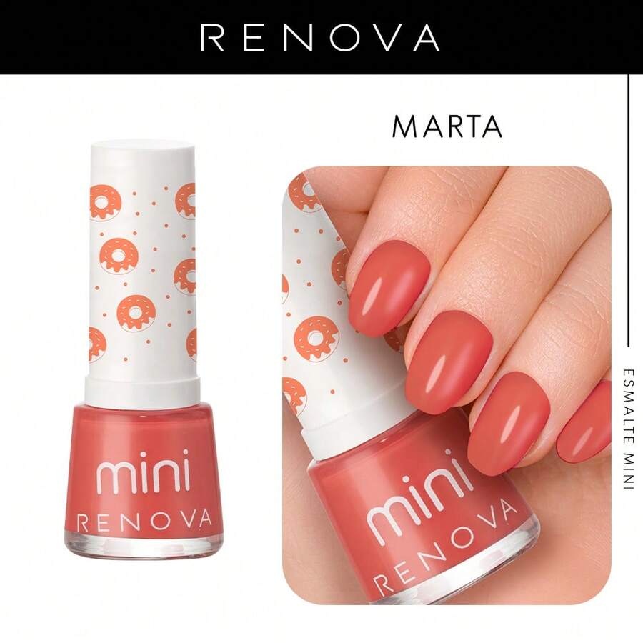 Renova Mini Marta Nail Polish 7.7ml - Coral Orange - View 1