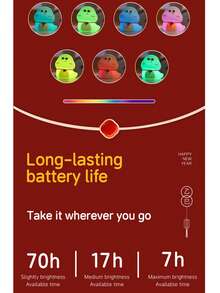 Creative Snake Shape Silicone Night Light, Touch Control & Dimmable, Rechargeable LED Lamp For Nursery, Birthday Gift - Seven Colors - View 9