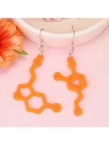 1 Đôi bông tai hình phân tử chất dẫn truyền thần kinh 5-HT và Dopamine, bông tai chủ đề khoa học, trang sức lễ hội độc đáo và thú vị - bông tai phân tử dopamine - Xem 13