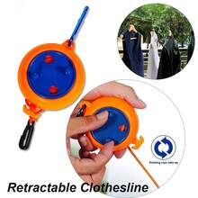 1 pieza Cuerda de tender ropa antideslizante y reforzada, cuerda de secado al aire libre a prueba de viento sin necesidad de perforar, adecuada para azoteas, longitud ajustable y retráctil, resistente y de alta capacidad de carga, apta para secar ropa en casa, viajes al aire libre, tendederos en azoteas, viviendas de alquiler, viajes, campamentos - Multicolor - Ver 5