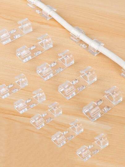 20/40pcs Self-Adhesive Cable Clips Organizer, Transparent Sticky Cable Clamps For Wire Management, Suitable For TV Cables, Desktops, Home & Office