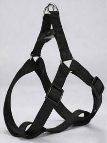 1pc Adjustable Nylon Pet Harness Suitable For Indoor Or Outdoor Use, Dog Chest Strap Leash For Walking, Anti-Choke Anti-Escape Thick Pet Chest Strap, Pet Supplies For Small/Medium/Large Dogs - Black - View 1