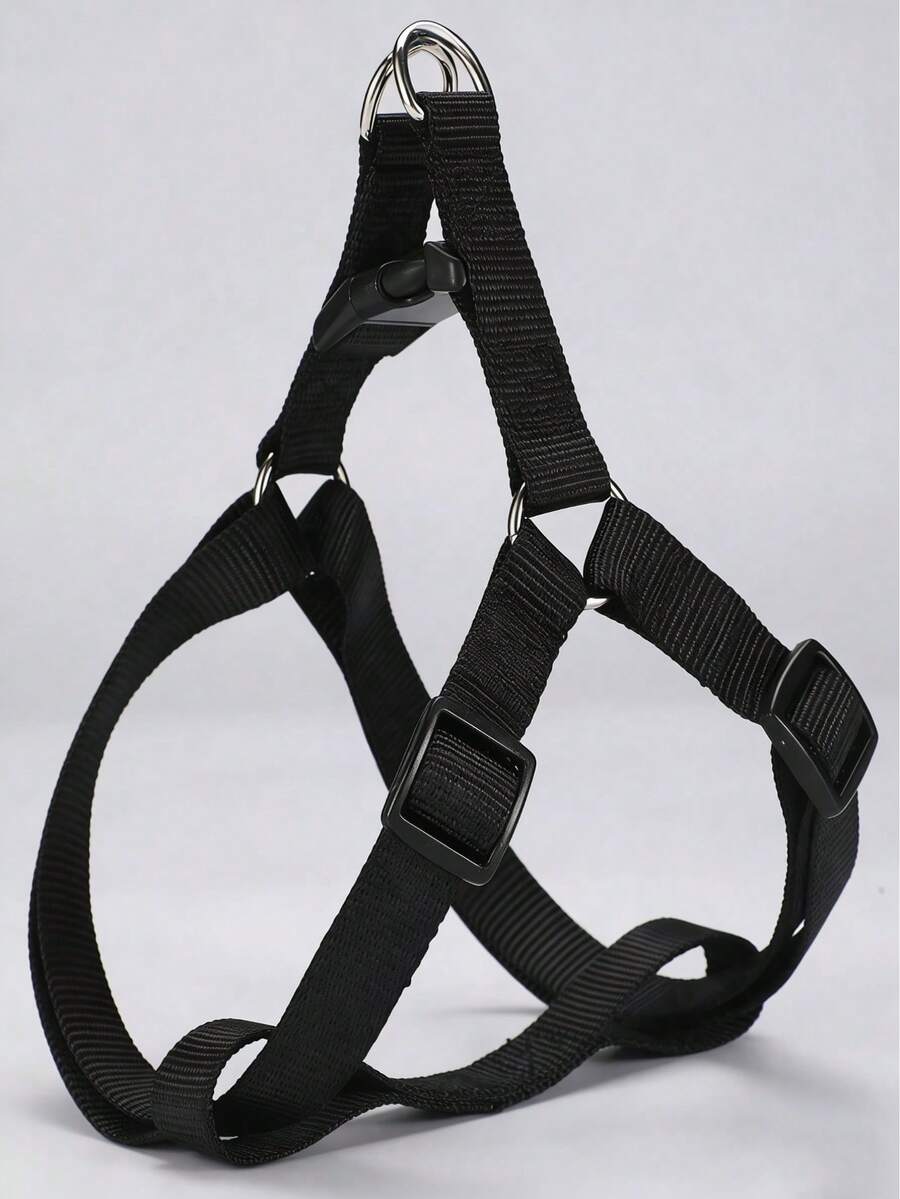 1pc Adjustable Nylon Pet Harness Suitable For Indoor Or Outdoor Use, Dog Chest Strap Leash For Walking, Anti-Choke Anti-Escape Thick Pet Chest Strap, Pet Supplies For Small/Medium/Large Dogs - Black - View 1