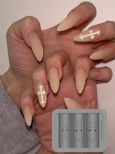 Butterfly & Cross Shaped Transparent Silicone Nail Art Mold DIY 3D Nail Decoration Mold