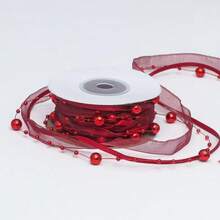 1pc Beaded Tulle Ribbon, Handmade DIY Woven Floral Bouquet Gift Wrapping Ribbon, Craft Supplies - 1 Piece Of Packaging Rope - View 6