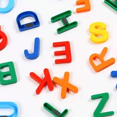 26pcs Colorful Uppercase Letter Stickers And English Alphabet Fridge Magnets Set, Early Learning Educational Toys, Cognitive Development Teaching Materials, Suitable For Home, School, Kindergarten, Perfect Halloween, Christmas, Easter, Birthday Gift For Boys And Girls