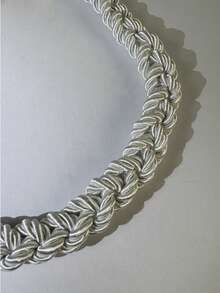 imoli 1件时尚夸张夏季手工麻绳涤纶加厚项链，适合女性日常佩戴、节日聚会、度假珠宝礼品 - 32361-nek-white-EP - 查看 3