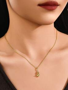 1 pieza Collar de mujer de aleación de cobre con diseño geométrico elegante de tulipán y estallido de estrellas - geometría - Ver 1