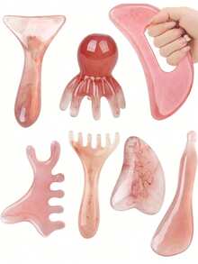 NEFOUME 树脂按摩梳，模拟真实头皮按摩SPA，多功能设计，集梳理、刮痧、穴位按摩于一体，光滑树脂材质，亲肤防静电，每把梳子都拥有独特的手工纹理，便携式居家办公放松工具 - 粉色 - 查看 9