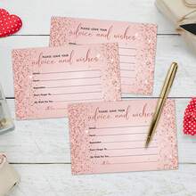 20/40 Pcs Minimalist Modern Advice And Blessing Cards In Light Pink - Wedding, Retirement, Graduation Guest Book With Wisdom Messages For Couples, Style B Fillable Invitations For Party Games And Events Wedding - A - View 4
