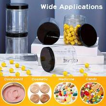 24/12/6/1pc Clear Plastic Storage Jars With Black Lids | 4oz Round Containers For Nuts, Fruits, Candies, And Snacks | Reusable & Multipurpose Kitchen Organizer - Multicolor - View 6