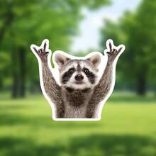 1/3 Pieces Of Swinging Raccoon Stickers, Fun And Cute Raccoon Car Stickers, 3-Inch Stickers For Car, Laptop, Wall, Window, And Bumper. - 1 Piece 3 Inches - View 1