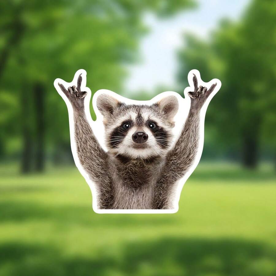 1/3 Pieces Of Swinging Raccoon Stickers, Fun And Cute Raccoon Car Stickers, 3-Inch Stickers For Car, Laptop, Wall, Window, And Bumper. - 1 Piece 3 Inches - View 1