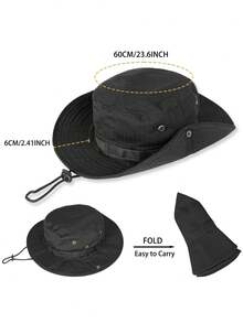 1pc Sun Hats For Men Women Bucket Hat UPF 50+ Boonie Hat Foldable UV Protection Hiking Beach Fishing Summer Safari - Multicolor - View 2