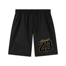 Men's Regular Fit Short Sleeve T-Shirt And Shorts Set, Personality Print Pattern Fashion Casual Outgoing Outfit, Pocket Design Elastic Waist Drawstring Pants, Suitable For Basketball, Fishing, Outdoor Sports, Great Gift For Husband Or Boyfriend,T-Shirt And Shorts Set, Two Piece Set, Casual Set, Summer Outfit, Lounge Set, Short Sleeve Set, Cotton Set, Mens Set,Matching Set, Sport Set, Tracksuit Set, Comfort Set, Daily Outfit, Lounge Wear,Casual Wear,Cotton T-Shirt, Casual Tee, Short Sleeve, Crew Neck, Vintage Tee, Fashion T-Shirt, Loose Fit, Regular Fit,Shorts, Casual Shorts, Summer Shorts, Cotton Shorts, Athletic Shorts, Gym Shorts, Lounge Shorts, Beach Shorts,Daily Shorts,Basketball Outfit - A pair of black shorts - 查看 14