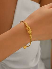 1 pieza Elegante brazalete de color dorado minimalista y ajustable, adecuado para el uso diario, accesorio de moda para mujeres - K - Ver 23
