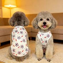 1pc Pet Vest For Summer, Cute Football Design, Breathable, Anti-Flea & Anti-Shedding, Suitable For Cats/Dogs - White - View 12