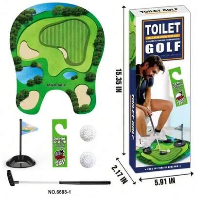 Toilet Golf Scene Leisure Entertainment Sports Toy Toilet Mini Set, Suitable For Birthday/Easter Gifts To Pass The Time