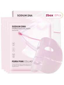 8Pcs Jelly Gel Mask With Salmon DNA Collagen, Overnight Face Mask For Glass Glow Skin, Hydrating, Firming, Elasticity Boost, Moisturizing Korean Skincare, Suitable For Women, Gift, Daily And Holiday Use - 2盒/8個 - 查看 1