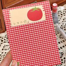 1pc Tomato Plaid Notebook, Minimalist Ins Style Thick Blank Pages Journal, Student Diary - one-size - View 2