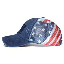 Women's Vintage-Style American Flag Baseball Cap, Featuring Decorative Stars And Stripes, Adjustable Snapback, Lightweight Washed Trucker Hat, Suitable For 4th Of July Independence Day, Sports, And Casual Wear - Ponytail-Friendly Design. - 白色 - 查看 7