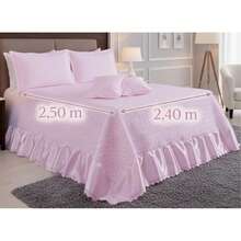 Athena Queen Size 5-Piece Bedspread Kit - White - Pink - View 2