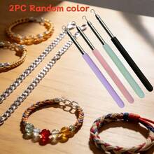 2pcs Stainless Steel Quick Wear Jewelry Bracelet Clasp Tool - Wrist Fixing Accessory, Easy Wear & Take Off Jewelry Helper - 2-pack, Random Color - View 1