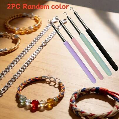 2pcs Stainless Steel Quick Wear Jewelry Bracelet Clasp Tool - Wrist Fixing Accessory, Easy Wear & Take Off Jewelry Helper