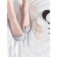 Socks Women's Super Invisible No Show Summer Thin Silicone Non-Slip Low Vamp Solid For High Heels Boat Socks - 1 雙灰色 - 查看 3