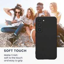 Case Compatible With Samsung Galaxy S23 - With Raised Edges - Suitable For Wireless Charging - Matte Black, 43341391 - White - View 6