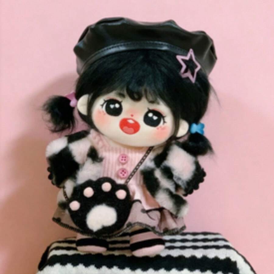 20厘米棉质娃娃衣服，20厘米名人毛绒娃娃服装，樱花拿铁无属性娃娃裙 - 彩色 - 查看 1