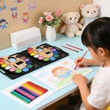 (Paint + Brush) Beginner Solid Watercolor Paint Set, Watercolor DIY Painting & Graffiti, Suitable For Children And Beginners, 12 Colors Watercolor Blocks - Multicolor - View 3