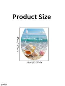 1pc PVC Material Decorative Sticker Featuring A Shell Beach Ocean Pattern For Home Walls And Bathroom Toilet Lids, A Romantic Self-Adhesive Home Decor Item Suitable For Commercial Restroom Toilet Decorations And Other Scenarios - 1PC - View 13