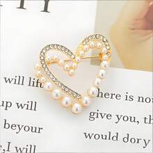 1枚几何图案休闲波西米亚复古宫廷风可爱街头优雅铝合金胸针，四季皆宜，饰有仿钻。 - 彩色 - 查看 7