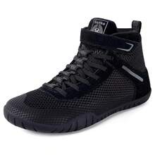 Womens Wrestling Shoes Boxing Shoes Zero Drop Sole - Black - View 5
