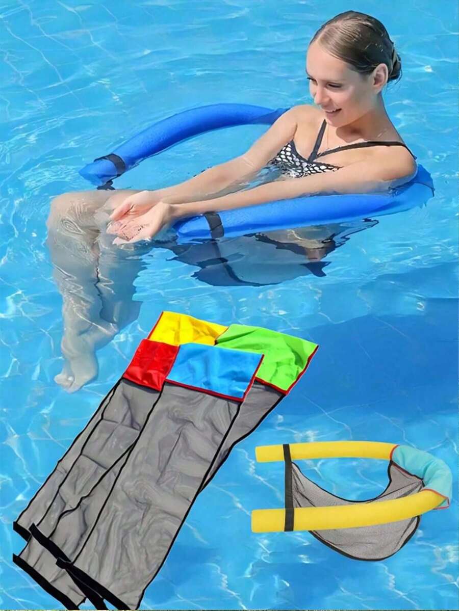 1pc Comfortable Mesh Pool Lounge Chair Pad - Easily Float And Relax With This Durable Pool Accessory (Random Color). Note: This Listing Only Includes The Fabric, Not The Floating Frame.