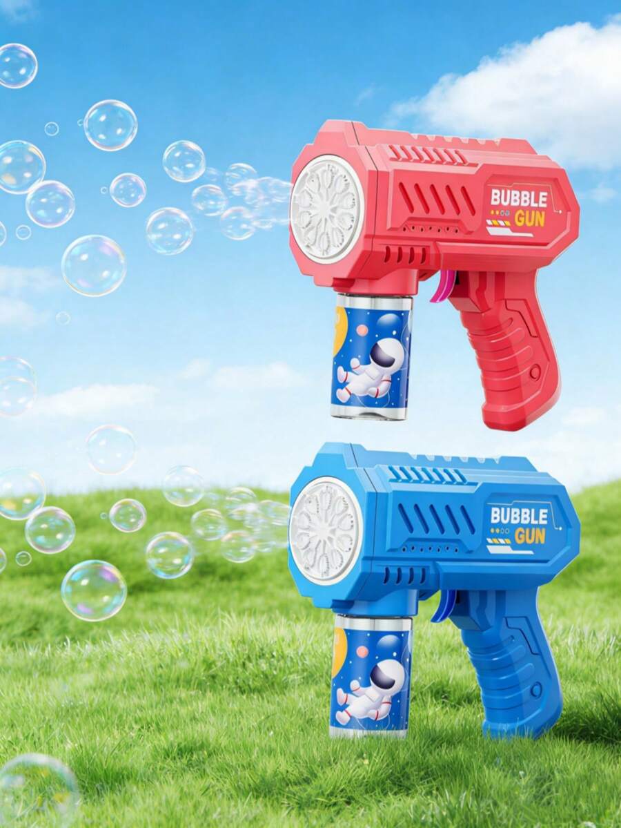 Súng bắn bong bóng đồ chơi ngoài trời cho trẻ em, kiểu dáng không gian có đèn, 10 lỗ, súng bắn bong bóng điện tự động cho trẻ em, máy tạo bong bóng nước xà phòng, đồ chơi thổi bong bóng cho trẻ em