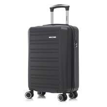 YONSLY Hard Shell Suitcase 20/24/28 Inches With 4 Wheels 360° Combination Lock Double Zippers Soft Rubber Handle Mesh Pocket Lightweight For Vacation - 黑色 - 查看 9